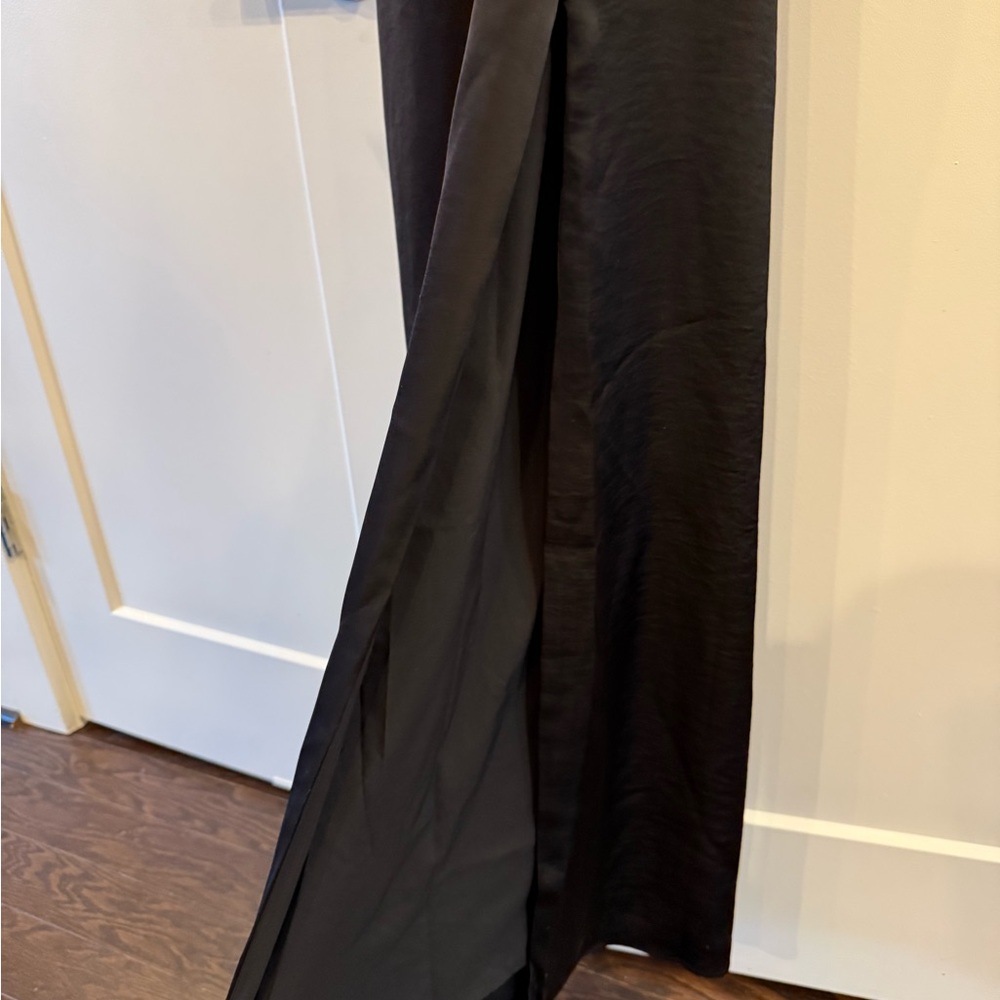 Lulu's Black Backless Cowl Halter Satin Gown - Picture 5 of 6